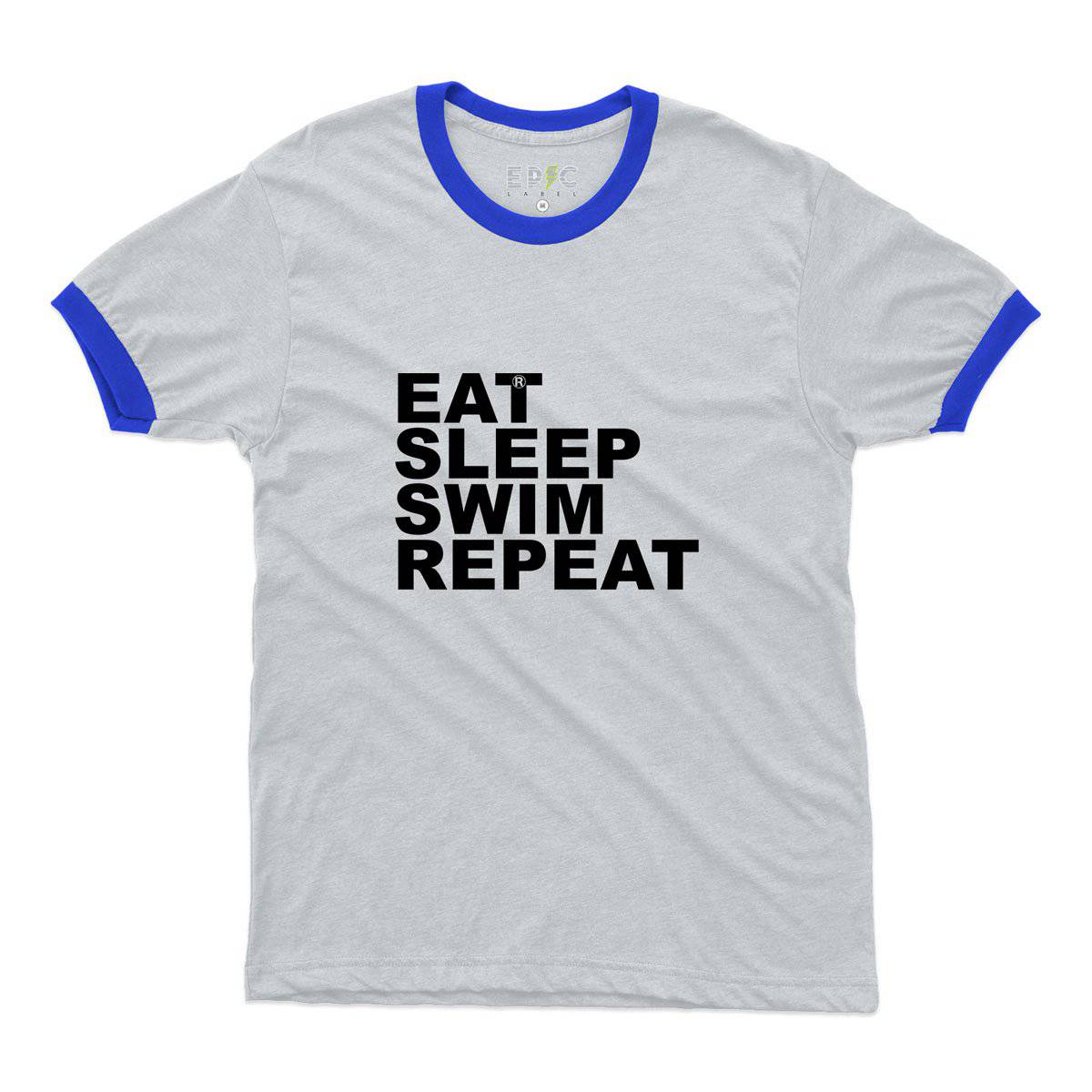 Epic Label Tshirt Eat Sleep Swim Repeat Ringer T-Shirt Pour Homme