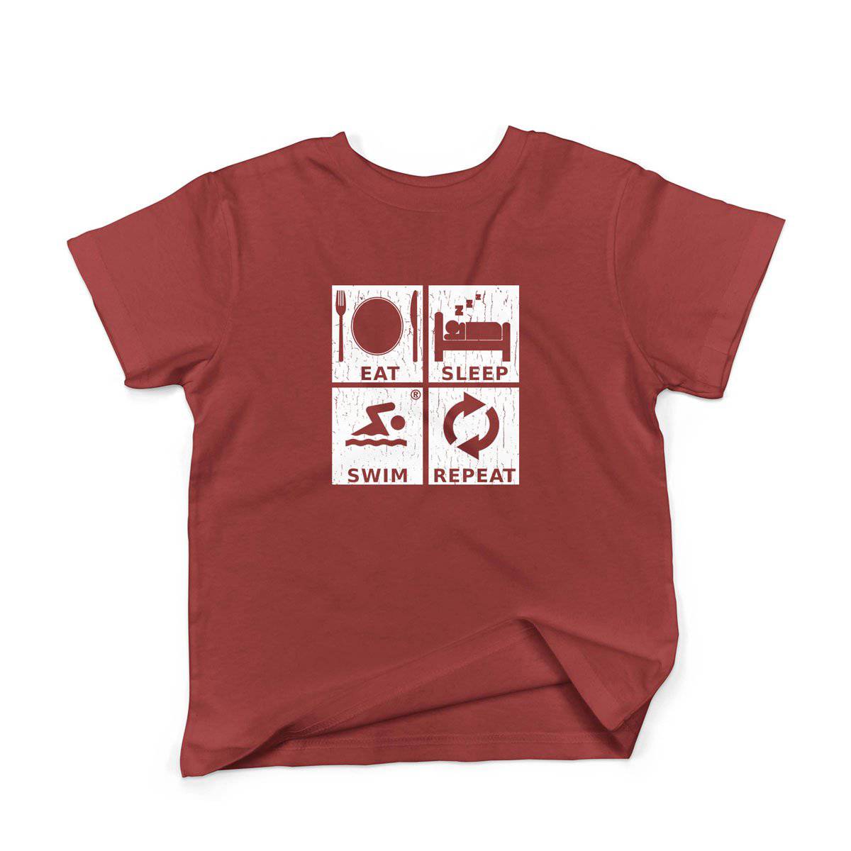 Epic Label Tshirt Eat Sleep Swim Repeat T-Shirt Enfant