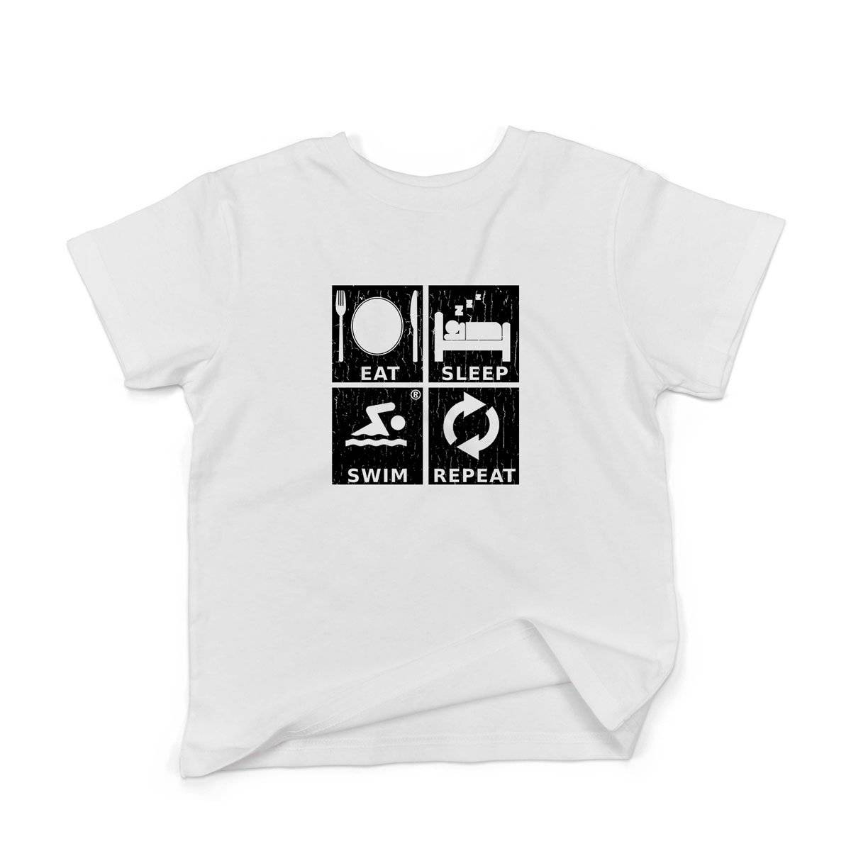 Epic Label Tshirt Eat Sleep Swim Repeat T-Shirt Enfant