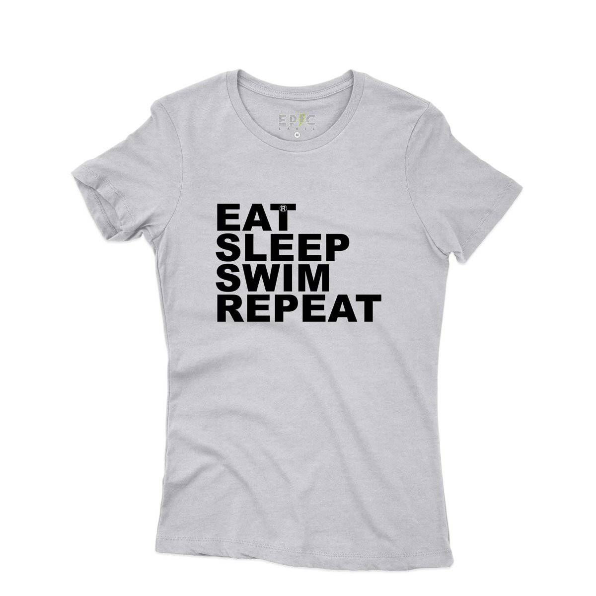 Epic Label Tshirt Eat Sleep Swim Repeat T-Shirt Pour Femme