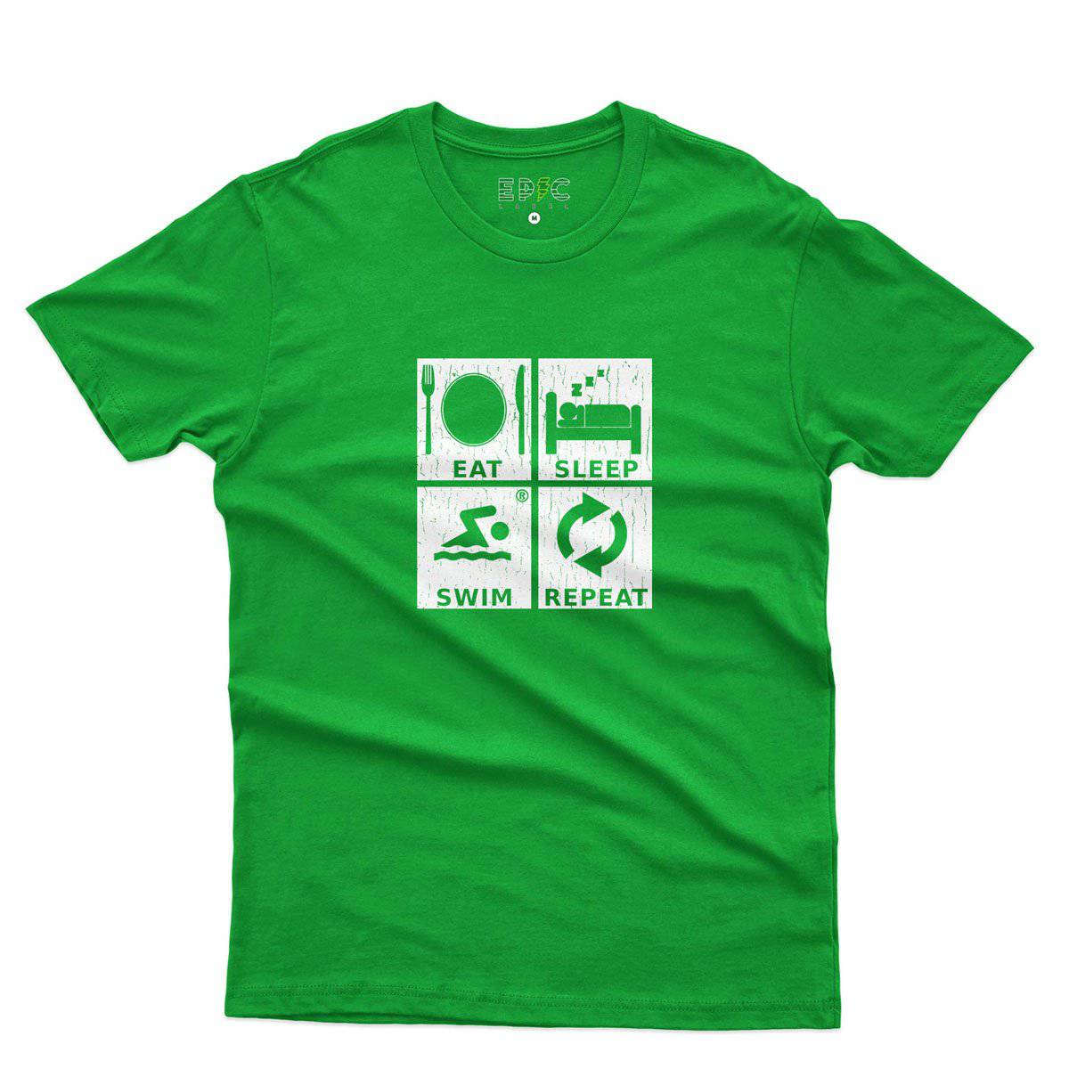 Epic Label Tshirt Eat Sleep Swim Repeat T-Shirt Pour Homme