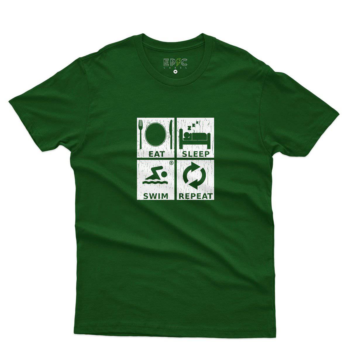 Epic Label Tshirt Eat Sleep Swim Repeat T-Shirt Pour Homme