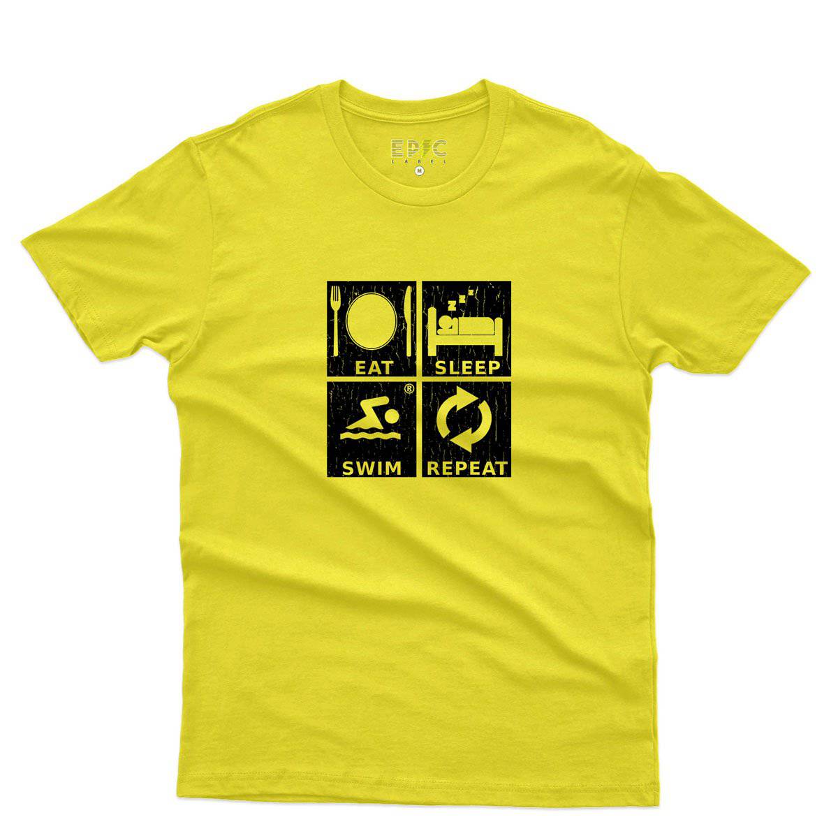 Epic Label Tshirt Eat Sleep Swim Repeat T-Shirt Pour Homme