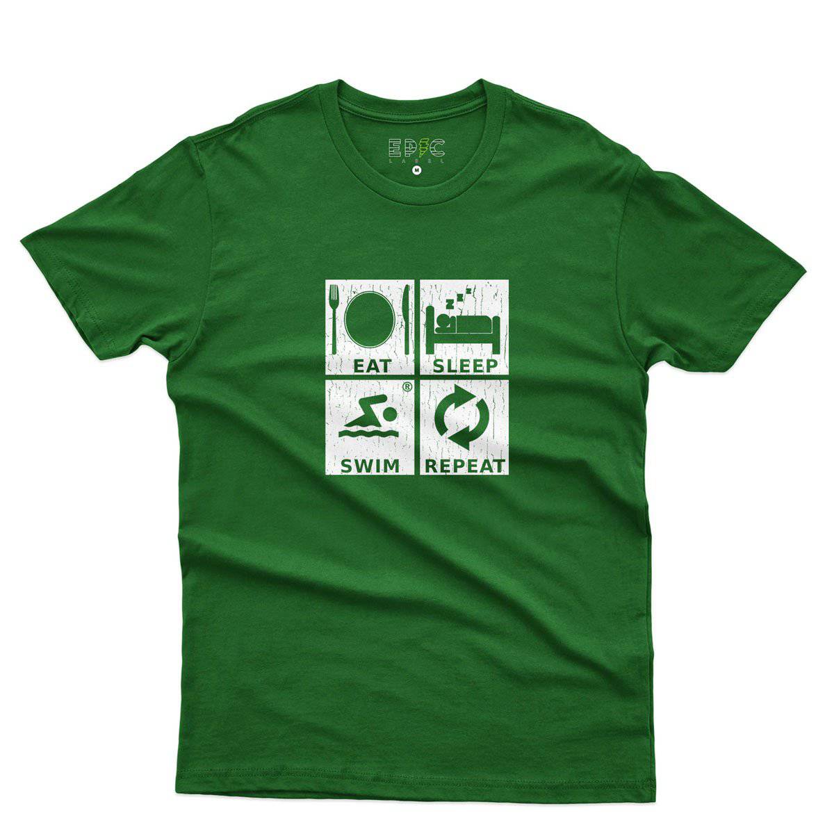 Epic Label Tshirt Eat Sleep Swim Repeat T-Shirt Pour Homme