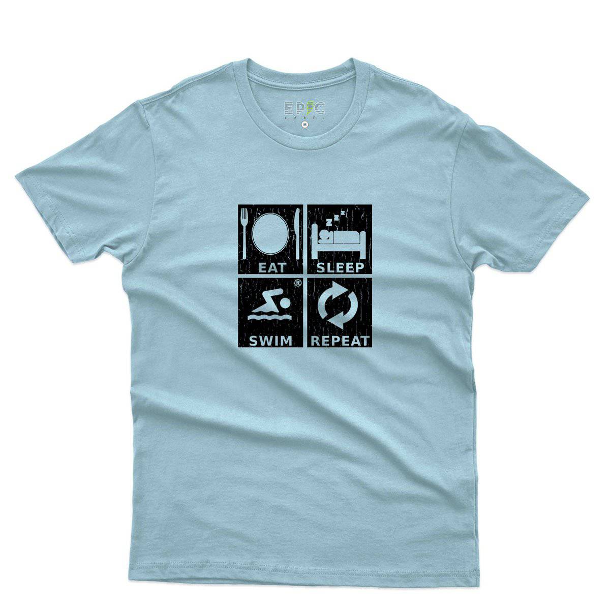 Epic Label Tshirt Eat Sleep Swim Repeat T-Shirt Pour Homme