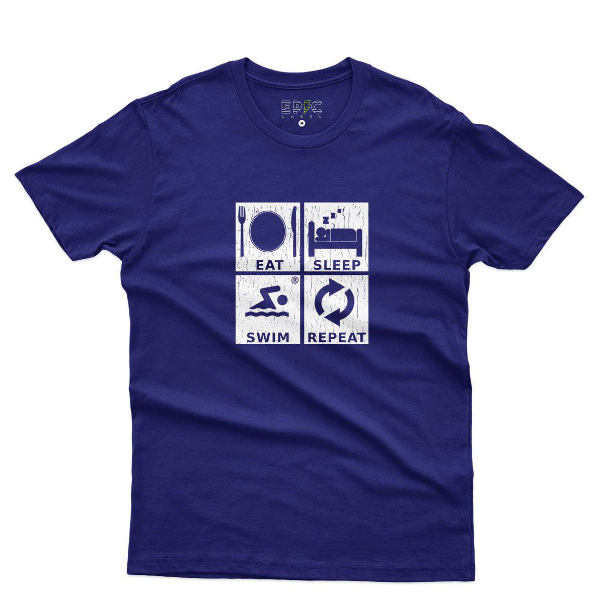 Epic Label Tshirt Eat Sleep Swim Repeat T-Shirt Pour Homme
