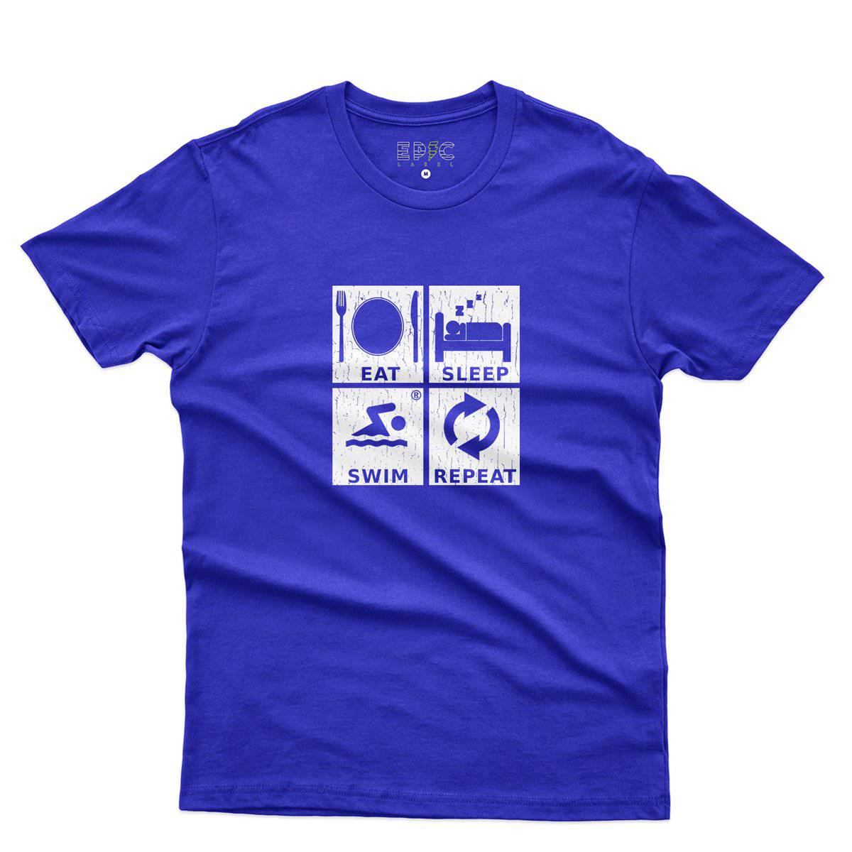 Epic Label Tshirt Eat Sleep Swim Repeat T-Shirt Pour Homme