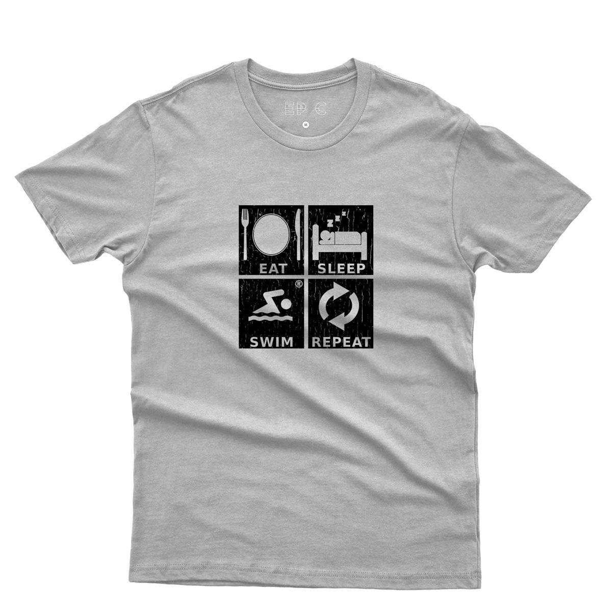 Epic Label Tshirt Eat Sleep Swim Repeat T-Shirt Pour Homme