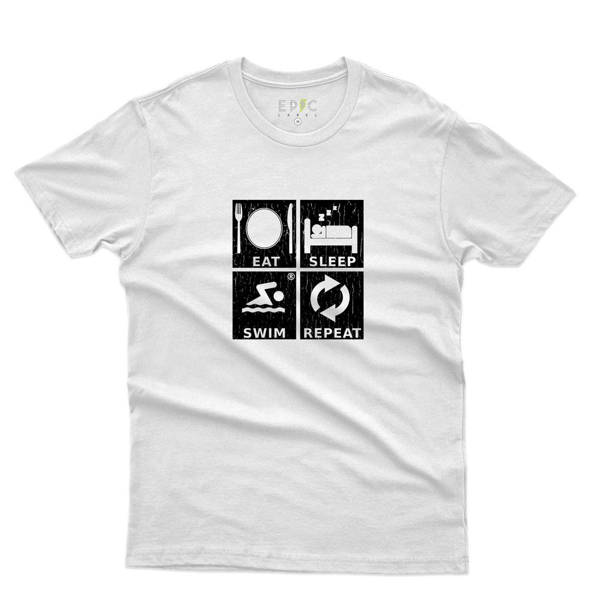 Epic Label Tshirt Eat Sleep Swim Repeat T-Shirt Pour Homme