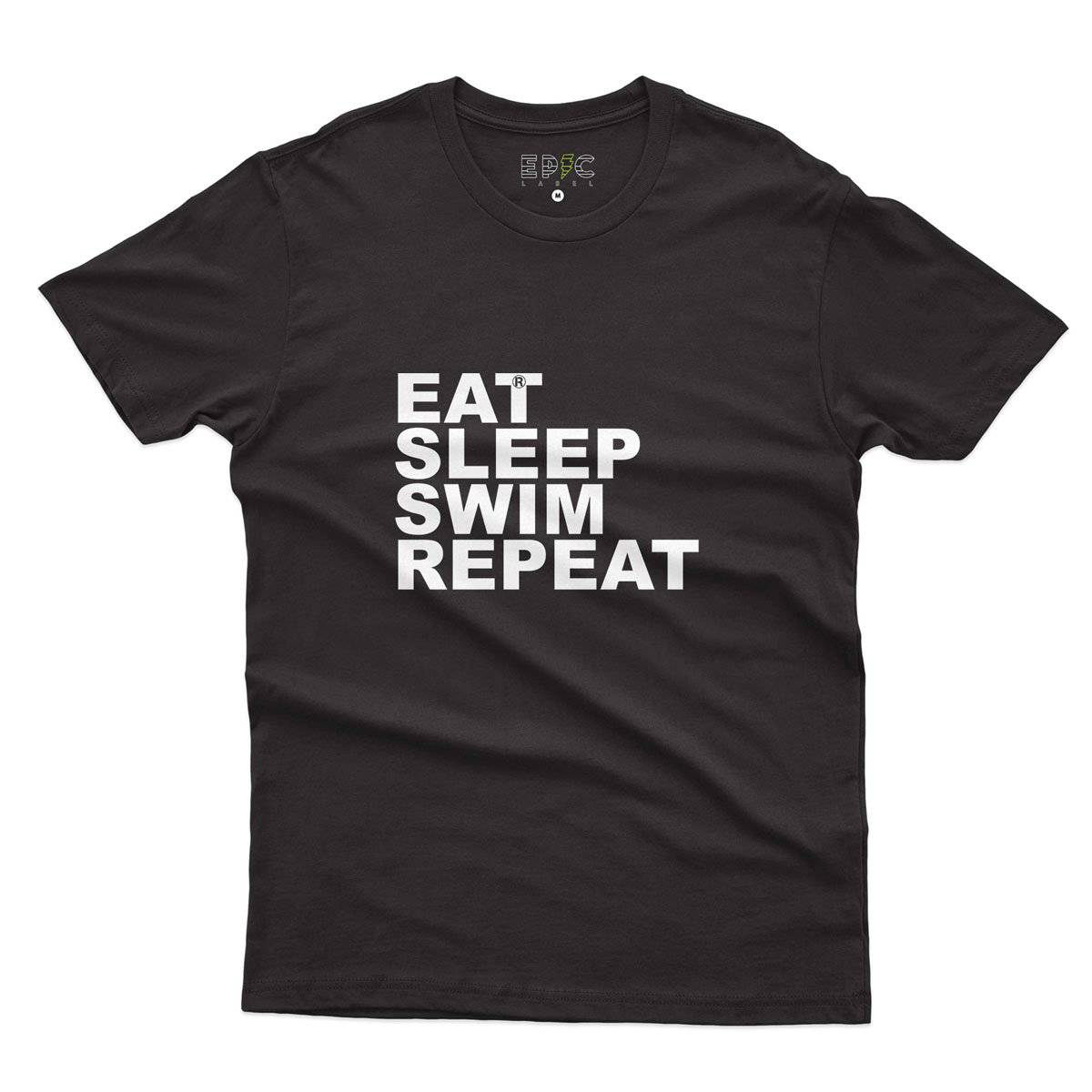 Epic Label Tshirt Eat Sleep Swim Repeat T-Shirt Pour Homme