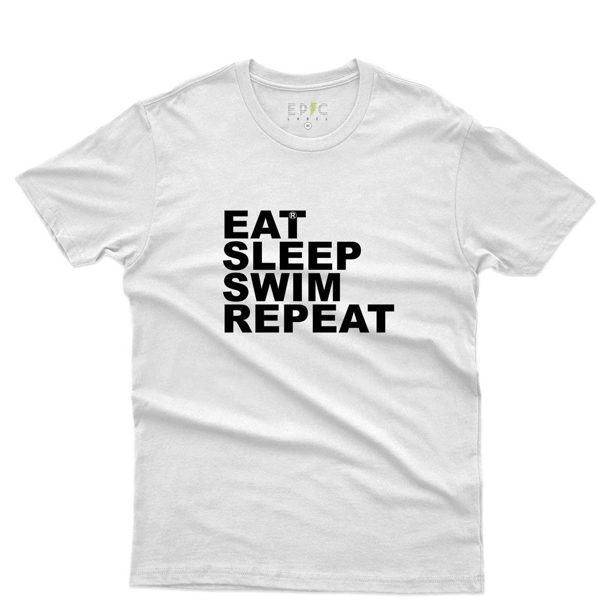 Epic Label Tshirt Eat Sleep Swim Repeat T-Shirt Pour Homme