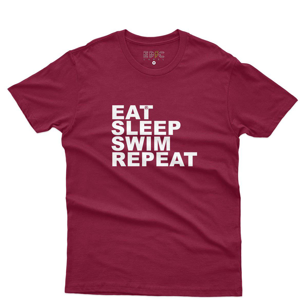 Epic Label Tshirt Eat Sleep Swim Repeat T-Shirt Pour Homme