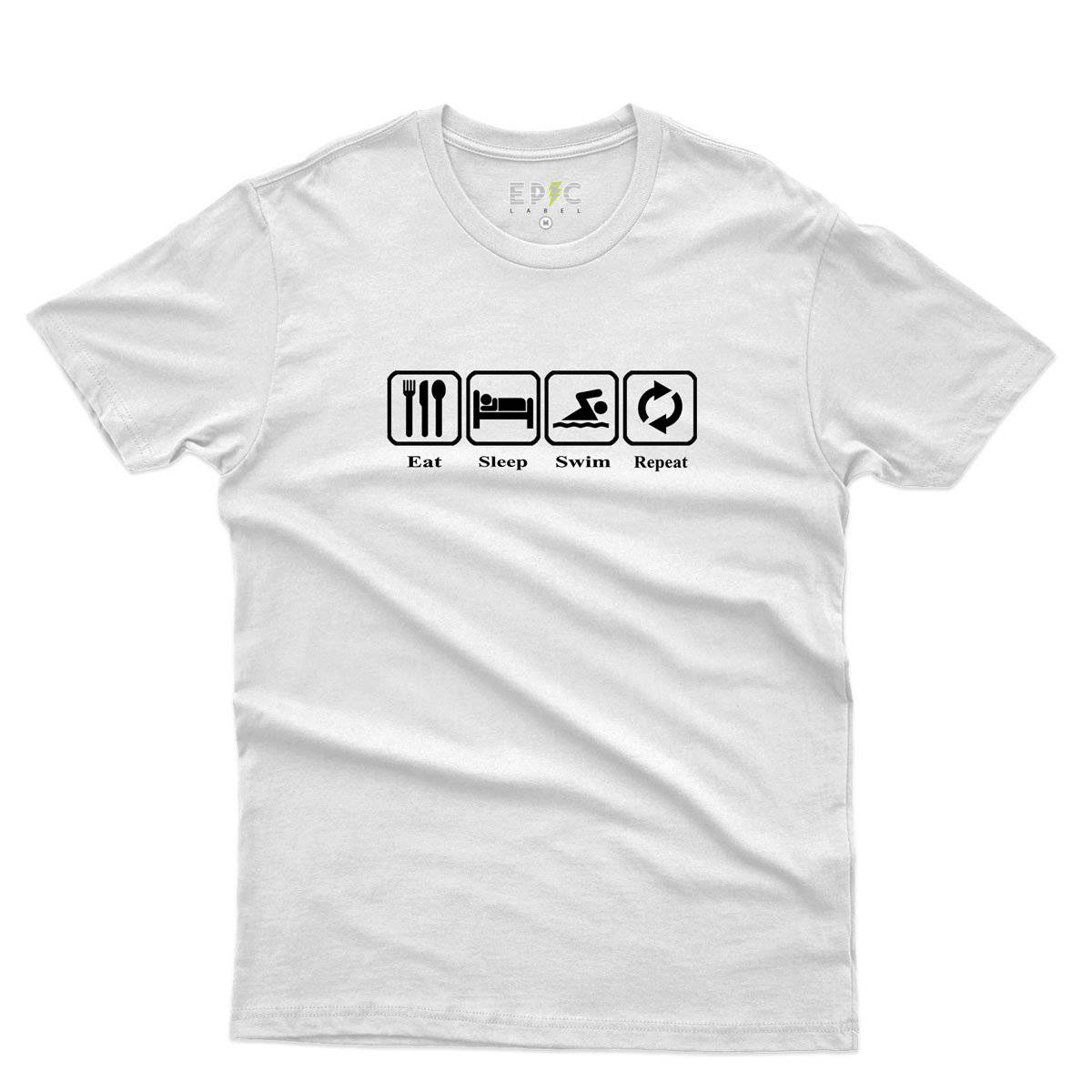 Epic Label Tshirt Eat Sleep Swim Repeat T-Shirt Pour Homme