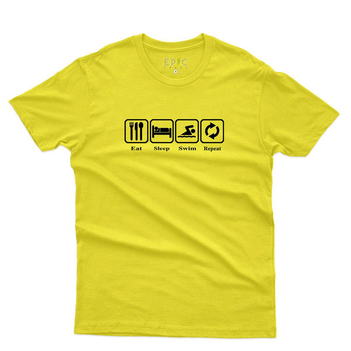 Epic Label Tshirt Eat Sleep Swim Repeat T-Shirt Pour Homme