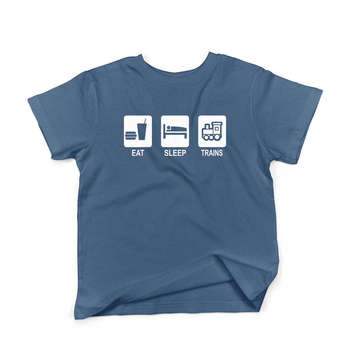 Epic Label Tshirt Eat Sleep Trains T-Shirt Enfant