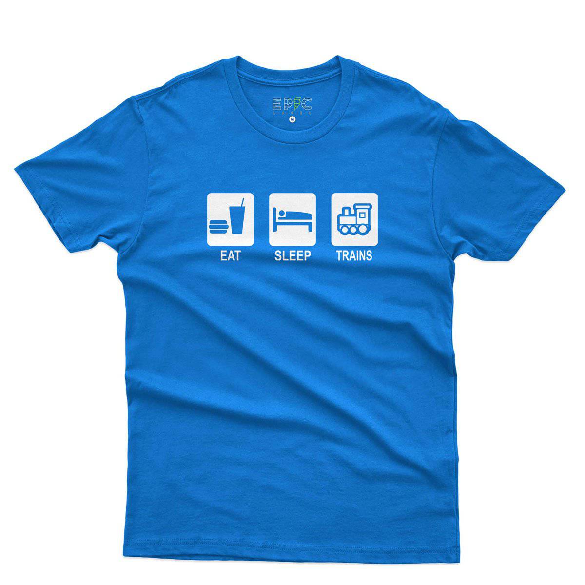 Epic Label Tshirt Eat Sleep Trains T-Shirt Pour Homme