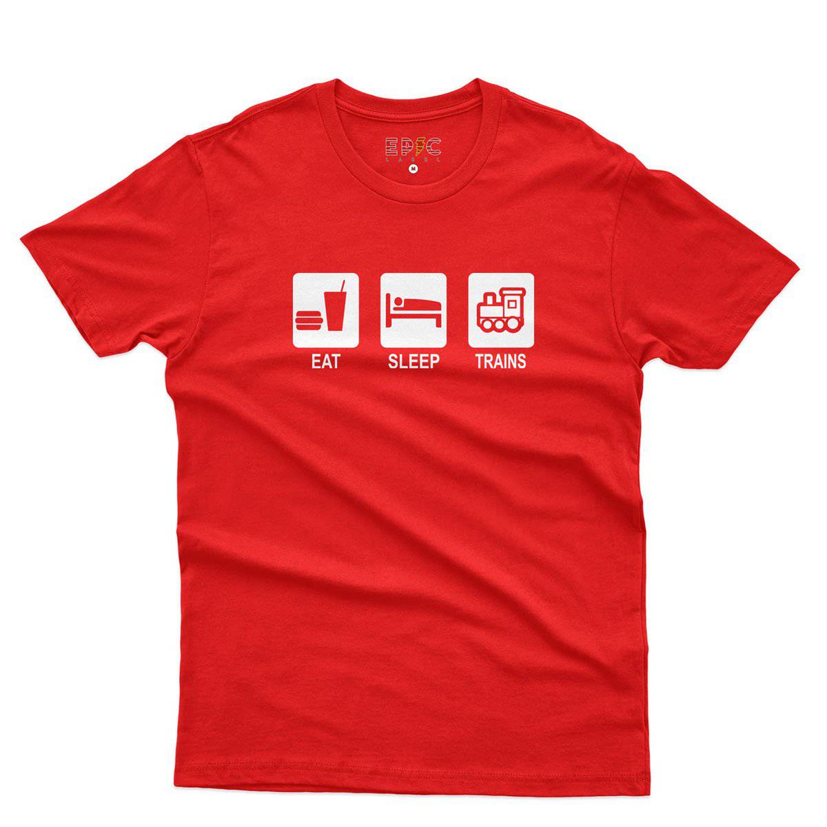 Epic Label Tshirt Eat Sleep Trains T-Shirt Pour Homme