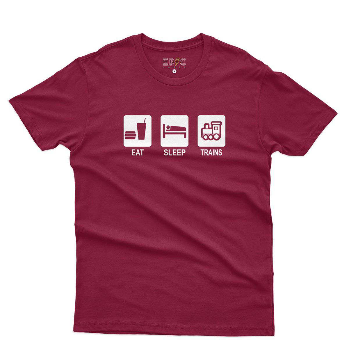 Epic Label Tshirt Eat Sleep Trains T-Shirt Pour Homme