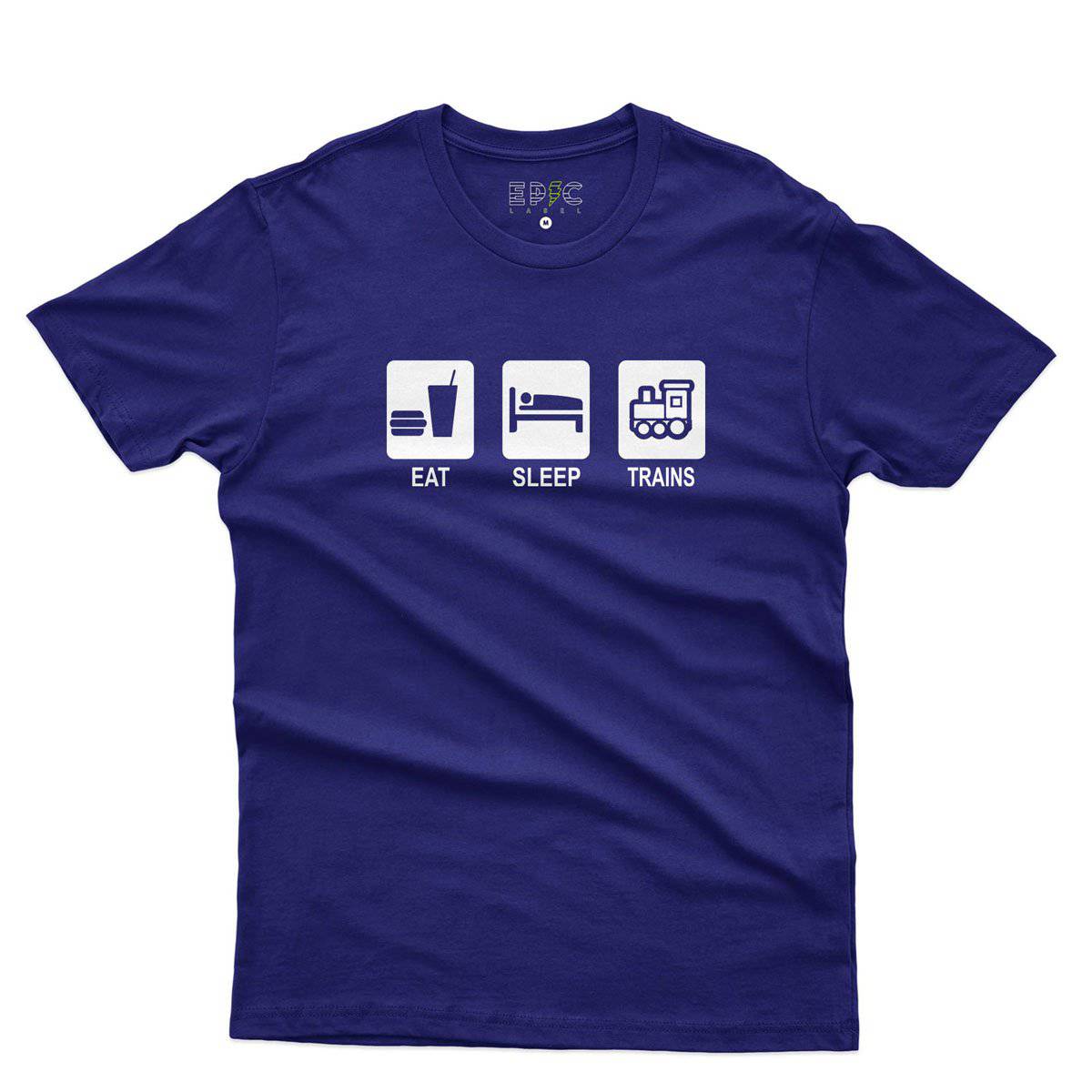 Epic Label Tshirt Eat Sleep Trains T-Shirt Pour Homme