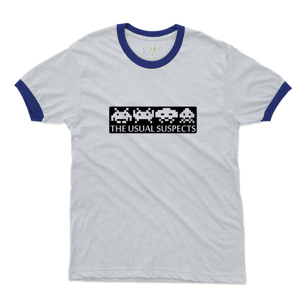 Epic Label Tshirt Space Invaders The Usual Suspects Ringer T-Shirt Pour Homme