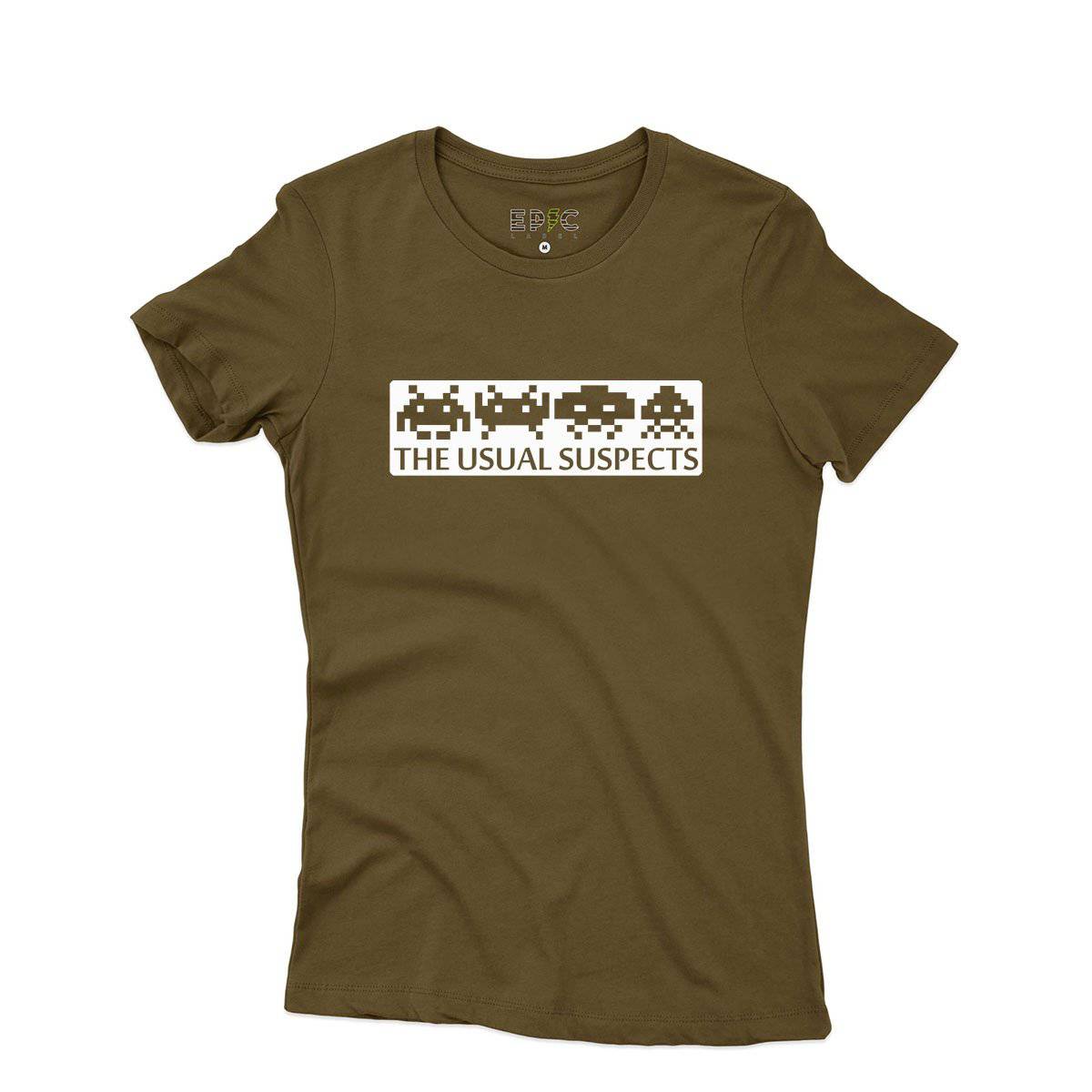 Epic Label Tshirt Space Invaders The Usual Suspects T-Shirt Pour Femme